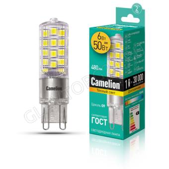 Лампа светодиодная Camelion LED6-G9-NF/830/G9 6Вт 220В)