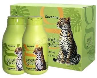 Набор подарочный 543 Jungle Green SAVANNA (Шампунь 250 + Гель д/душа 250) Гепард
