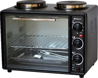 Шкаф жарочный SAKURA SA-7005HBK 22л 2,9кВт 2 конфорки черный