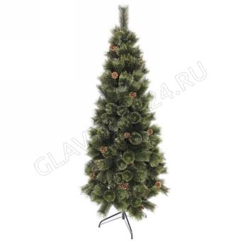 Елка "Зимушка" 180 см, леска, шишки, золотое напыление (267 веток) (SZ802GA-180)
