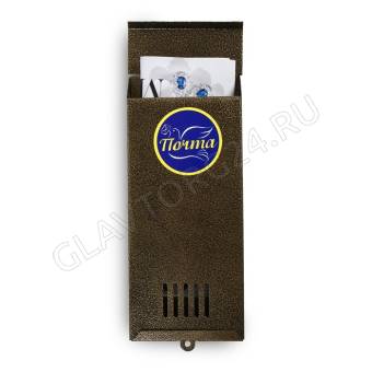 Ящик почтовый без замка (с петлёй), вертикальный 31х13х4 см, "Узкий", бронза 3324573