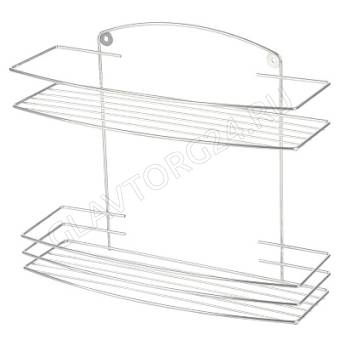 Полка настенная двухъярусная Lecco 27*35*13см хром арт. 310863