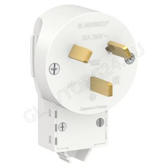 Вилка силовая для плиты с/у 2К+З 32А, 250В, Blanca Белый BLNSV003231