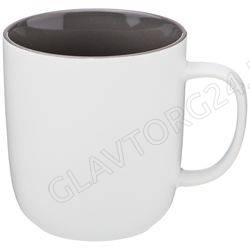 КРУЖКА 400МЛ "VELOUR" ВНУТРИ ТЕМНО-СЕРАЯ ГЛАЗУРЬ/24 арт. 407-108