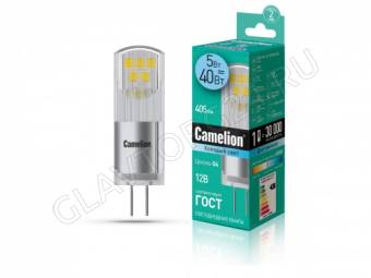 Лампа светод. Camelion LED5-G4-JC-NF/845/G4  (5Вт 12В AC/DC)