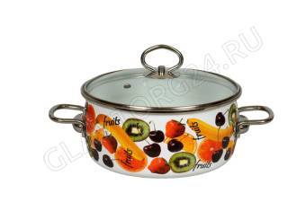 Кастрюля эмалир. сферич. 3,0л низкая Fruits 1SA205S