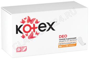 KOTEX прокладки ежедневные 56 шт NORMAL Deo/16
