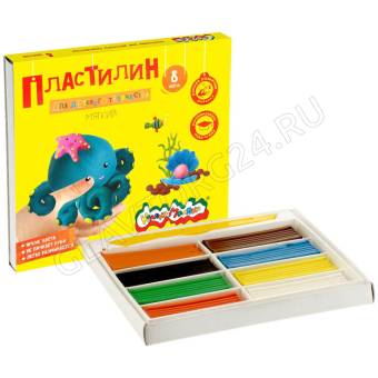 Пластилин  8цв 120г Каляка-Маляка+стек д/творчества ПКМ08-П