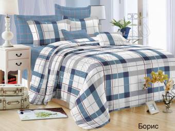 КПБ Евро Satin collection Микросатин БОРИС Под200*220+Пр220*240+2Нав(70*70)