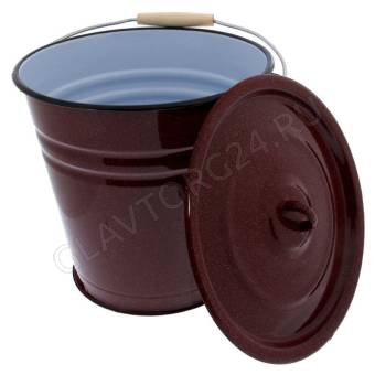 Ведро эмалир. 12,0л с кр. коричневое/серо-голубое С41224.вСГ