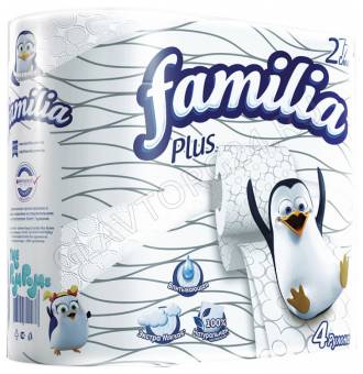 Туалетная бумага Familia Plus 2-х сл.4 рул. белая/14шт
