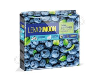 Губки д/посуды КРУПНОПОРИСТЫЕ 96х64х33 12шт LEMON MOON ЧЕРНИКА (6)