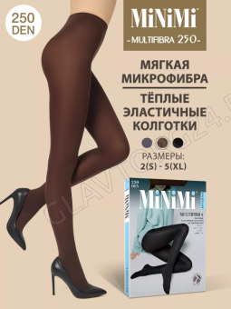 Колготки женские MINIMI MULTIFIBRA 250den 4/L nero полиамид, эластан