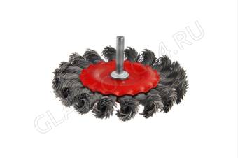 Кордщетка Hammer Flex 207-209 100мм d6  радиальная витая жесткая, с хвостовиком