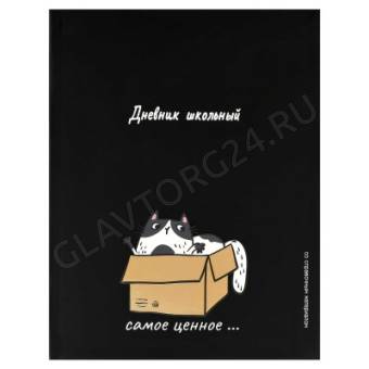 Дневник школьный арт. 73083 КОТ-СОКРОВИЩЕ / интегральный переплёт, А5+, 48 л., выборочный  УФ-лак, м