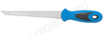 Ножовка ручная узкая для гипсокартона, прорезиненная ручка 170 мм