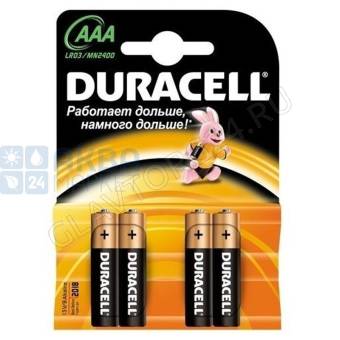 DURACELL "ААА-4" батарейка 4шт./192 шт.ВЫПИСЫВАТЬ ПО 4шт!!!