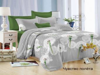 КПБ 1,5сп FELICITA Микросатин Чувство полета Под143*215+Пр145*215+2Нав(70*70)
