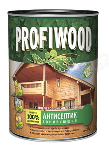 Антисептик тонирующий PROFIWOOD атмосферостойкий алкидный калужница 9,3 л / 8 кг(течь из под крышки)