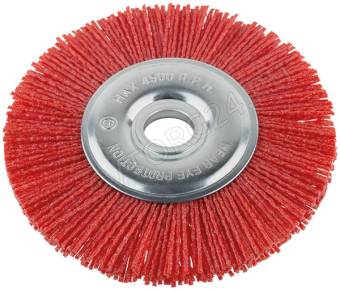 Корщетка-колесо нейлоновая, посадочный диаметр 22,2 мм, Профи 125 мм