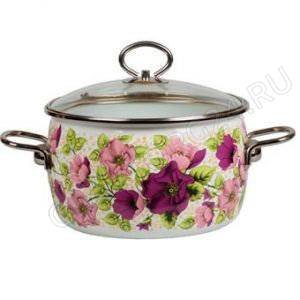 Кастрюля эмалир. сферич. 1,5л низкая Violeta 1SA165S  СПЕЦ ЦЕНА!