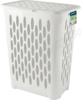 Корзина для белья Keeplex Light с откидной крышкой 37л 42,2х29х51,5см белое облако