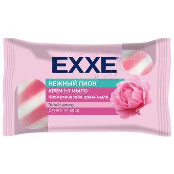 EXXE Крем-мыло 1+1 90г х 1штука "Нежный пион" (РОЗОВОЕ полосатое) вывод