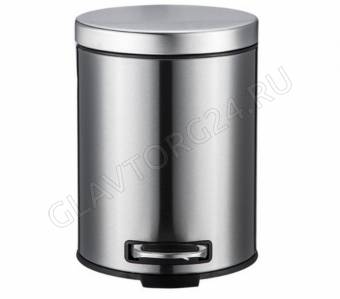 Контейнер д/мусора 12,0л круг с педалью нерж с доводчиком 250*250*390мм 250*250*390мм (полировка сат