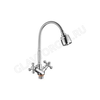 Смеситель для кухни с гибким изливом силумин ACCOONA A4871
