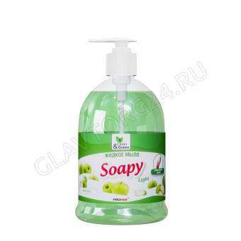 Жидкое мыло "Soapy" 500мл эконом "яблоко" с дозатором Clean&Green/12
