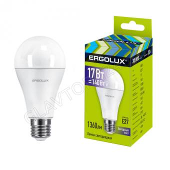 Лампа светод. Ergolux LED-A60-17W-E27-6K (ЛОН 17Вт E27 6500K 172-265В) NEW