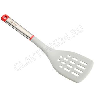Лопатка с прорезями 35х9х6,3см, SATOSHI Премьер нейлон, ручка нерж.сталь, пластик