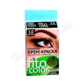 Краска-крем для бровей и ресниц Fitocolor  на 2 прим т коричневый 2*2мл Фитокосметик