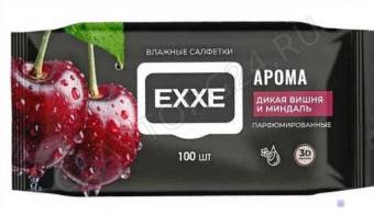EXXE Влажные салфетки Дикая вишня и миндаль, 100 штук/12 НОВИНКА
