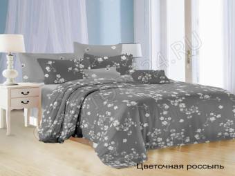 КПБ 1,5сп Satin collection Микросатин Цветочная россыпь Под143*215+Пр145*215+Нав(70*70)