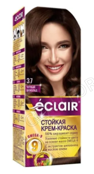ECLAIR w9 Стойкая крем-краска д/волос № 3.7 черный шоколад