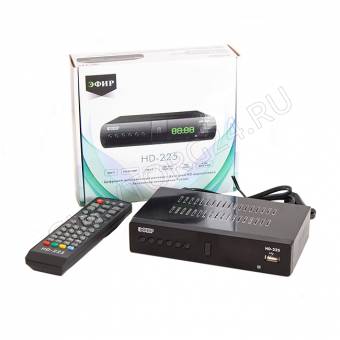 Ресивер эфирный цифровой DVB-T2 HD HD-225 метал, дисплей DOLBY DIGITAL, Эфир