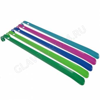 Ложка для обуви металлическая цветная 55см с крючком ФУКС