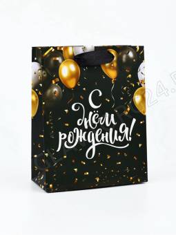 Пакет ламинированный вертикальный «С Днём рождения», шары, S 12х5,5х15 см   10620803