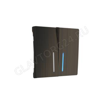 Набор клавиш для выключателя двухклавишного с подсветкой  WL12-SW-2G-LED-CP, цвет бронзовый   390703