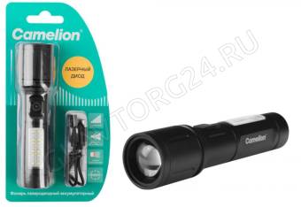 Фонарик Camelion LED29365 (фонарь аккум. 3,7В, черн., LD+12SMD+6RED, 6 реж.,Type - C, блист.)