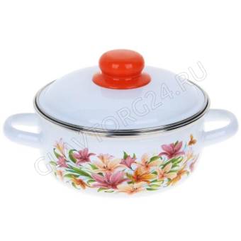 Кастрюля эмалир. цилиндр. 2,0л белосн. Lilianna 1SD165S
