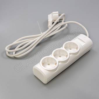 Удлинитель сетевой ПРЕМИУМ 3 гн 1,5м ПВС 3*0,75 с заземлением