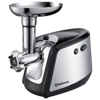 Мясорубка SAKURA SA-6407 1800Вт с насадками реверс серебристо-черный