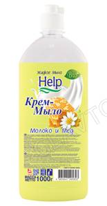 HELP жидкое мыло Молоко и Мед 1л/12