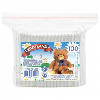 Ватные палочки пакет 100шт TeddyLand /162