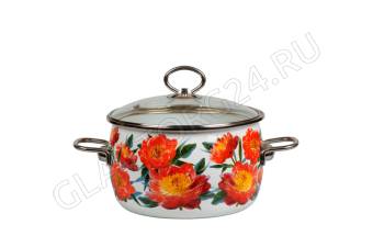 Кастрюля эмалир. сферич. 2,0л глубокая Peony 1SC165S