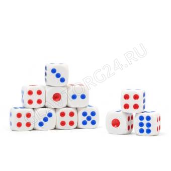 Набор игровой кубиков Кости игральные 100пр пластик 1,4*1,4см 