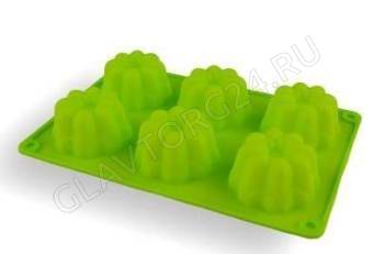 Форма д/выпечки силиконовая  6 КЕКСОВ №6 26*17,5*3,5см КТ-S-319/60