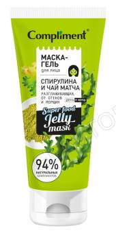 Compliment маска-гель для лица СПИРУЛИНА И ЧАЙ МАТЧА разглаживающая 130мл/ 14шт